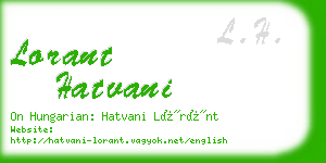 lorant hatvani business card